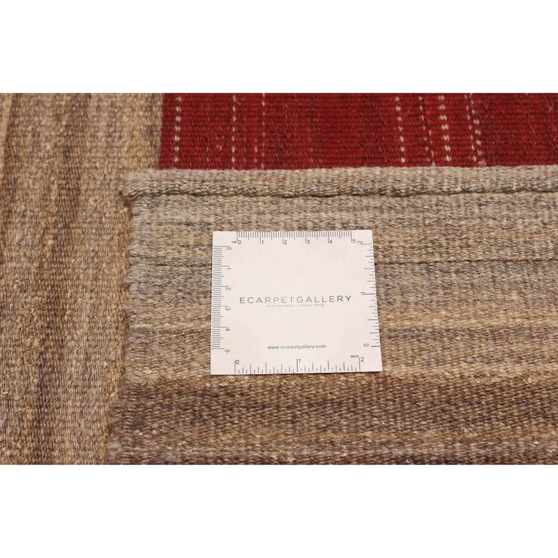 ECARPETGALLERY Flat-Weave Ankara FW Tan Wool Kilim - 7'7 x 10'6