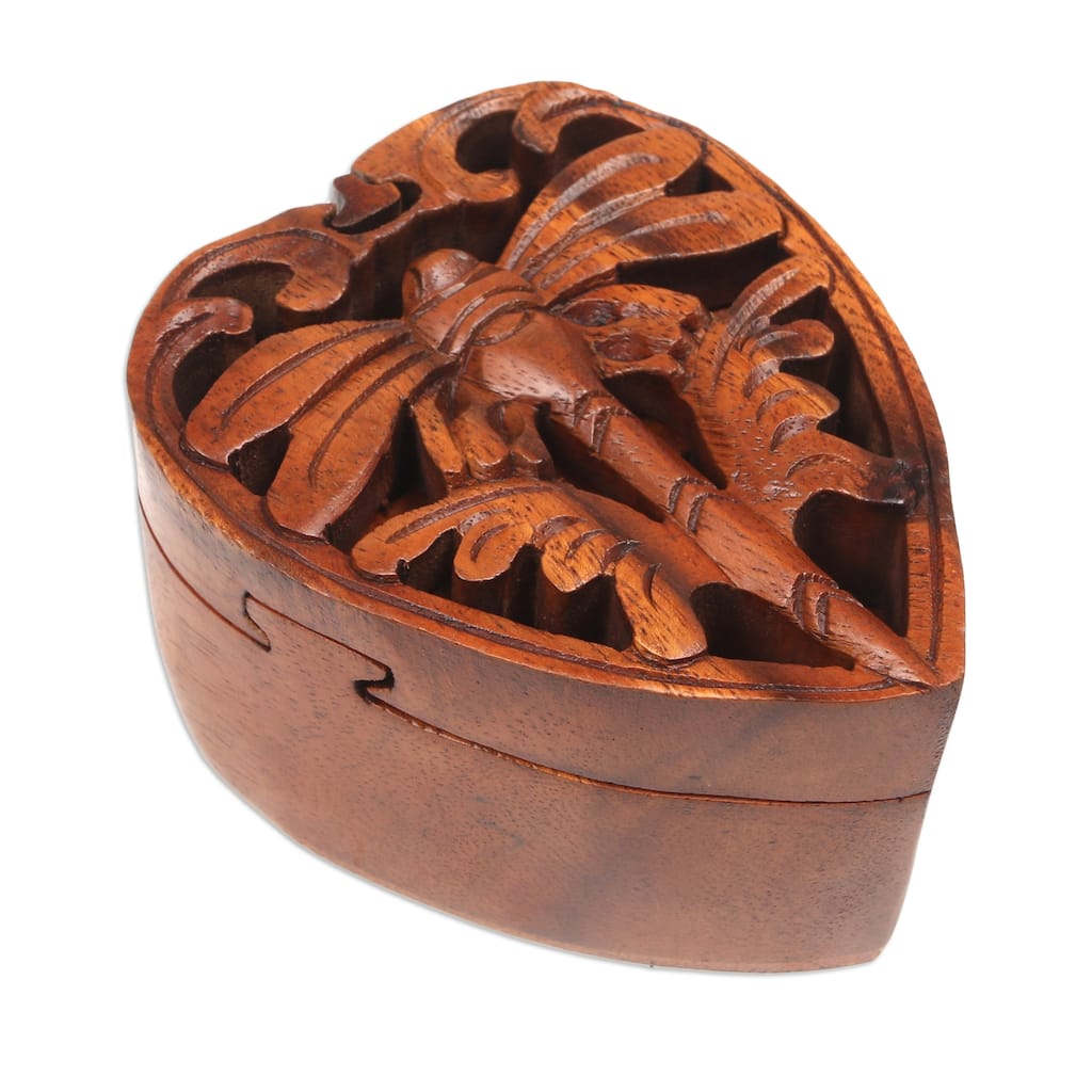 Novica Handmade Tenderness Of A Dragonfly Wood Puzzle Box