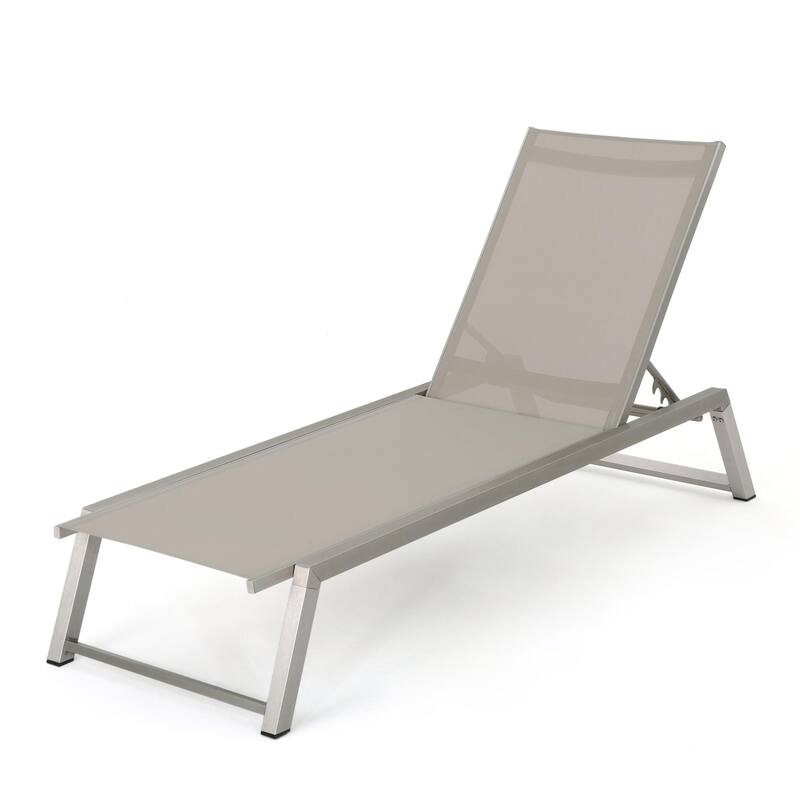 Outdoor aluminum frame mesh chaise lounge chair
