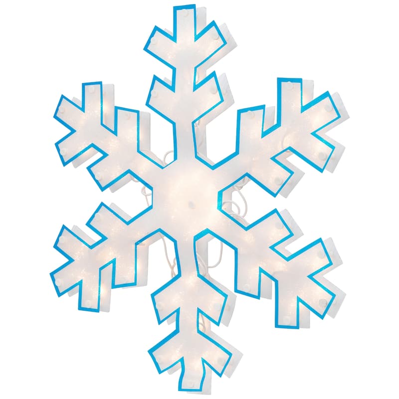16.75" Lighted Snowflake Christmas Window Silhouette Decoration