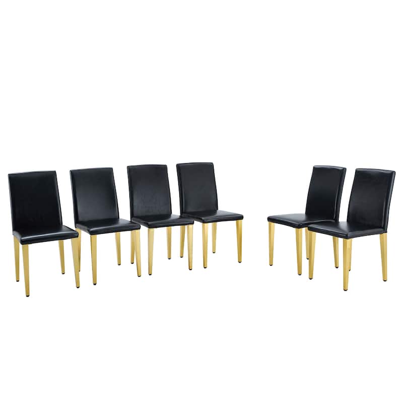 Dining Chairs Set of 4,Modern Kitchen & Dining Room Chairs,Faux Leather Cushion Seat Metal Legs