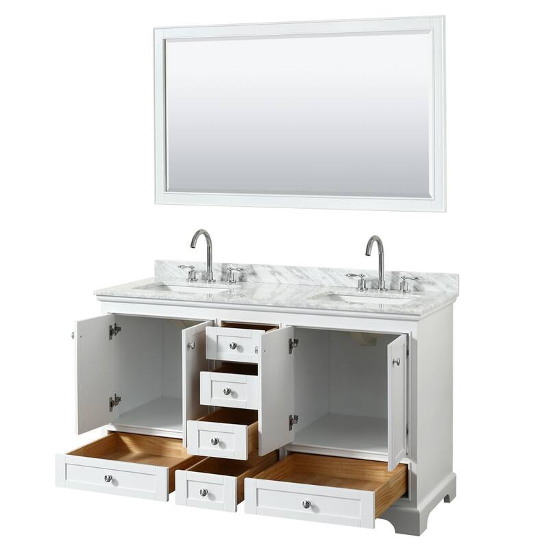Wyndham Collection Deborah 60" Free Standing Double Vanity Set with