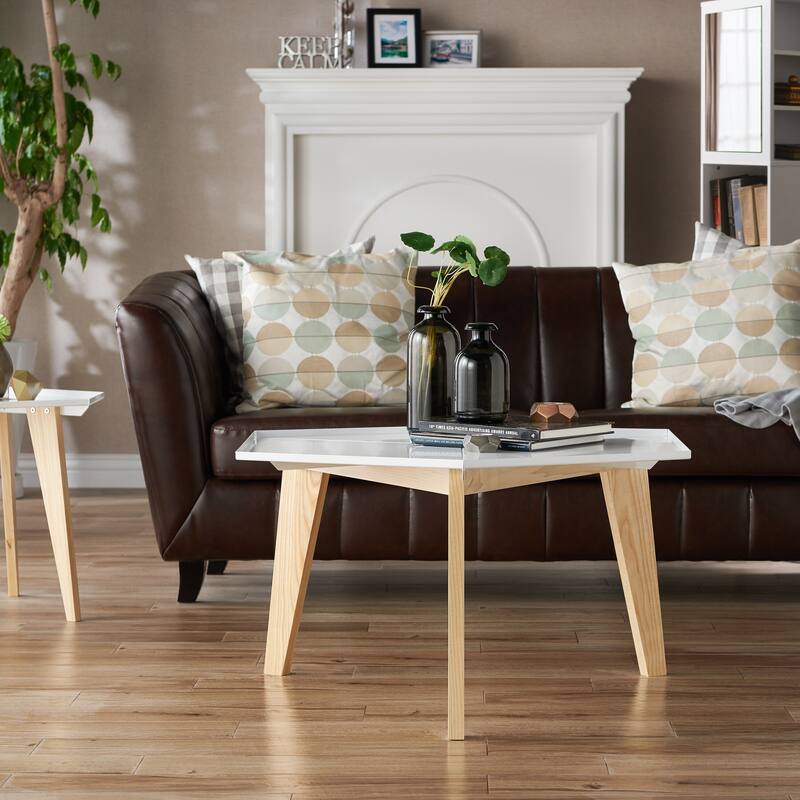 Furniture of America Keln Modern 32-inch Geometric Coffee Table - White