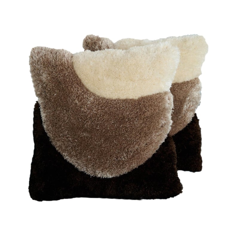 Mateos Shag Collection Abstract Shag Pillow, 20 x 20