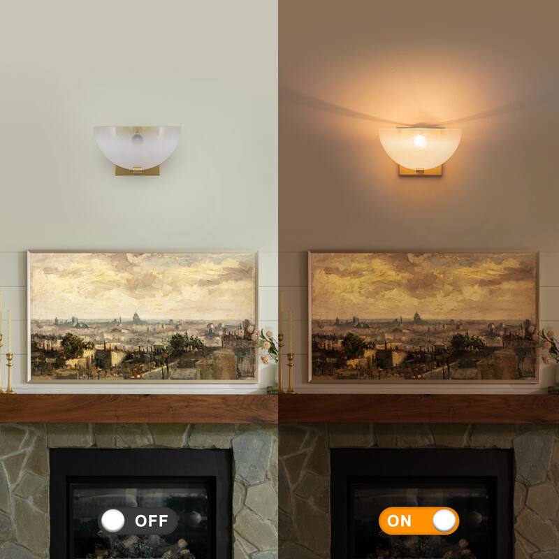 Modern Bowl-Shape Vanity Lights with Gradient White Glass Shades