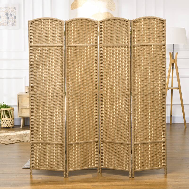 HOMCOM Room Divider, 4 Panel Folding Privacy Screen, 5.6' Tall Freestanding Partition
