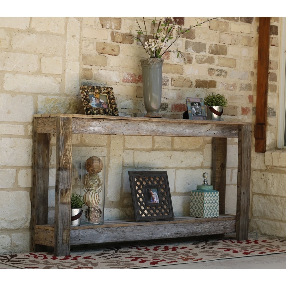 Rustic Farmhouse Handmade Reclaimed Wood Sofa Console Table
