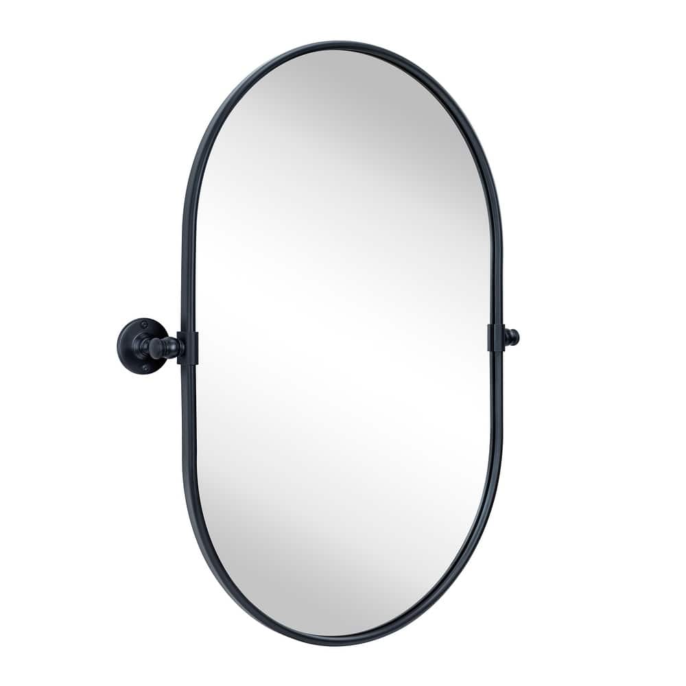 TEHOME Elysian Farmhouse Oval Pivot Metal Wall Mirror - 20'' x 30''