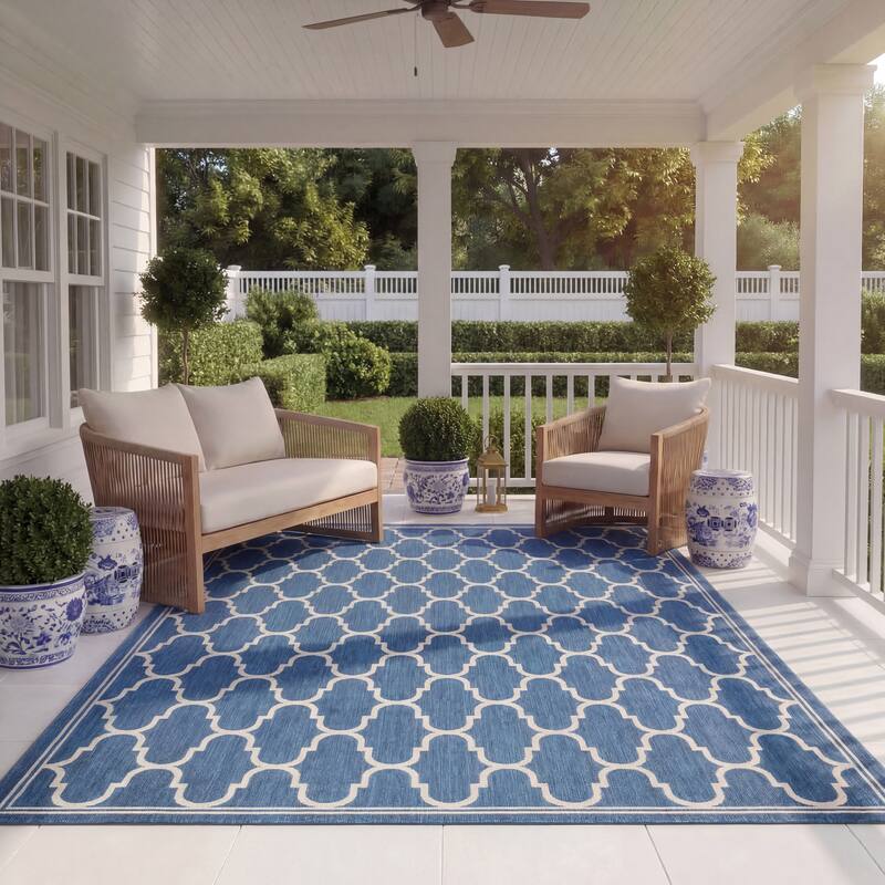 SAFAVIEH Courtyard Sufia Waterproof Trellis Backyard Patio Rug