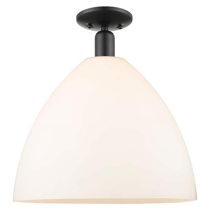 Innovations Lighting 716-1C-19-16 Bristol Semi-Flush Bristol 16" Wide - Matte Black / Matte White