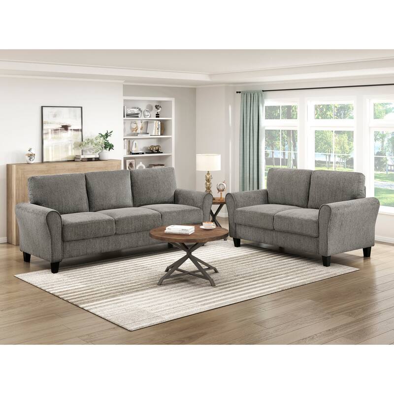 Diboli Chenille 2-Piece Living Room Set - Wood Finish Exposed Feet