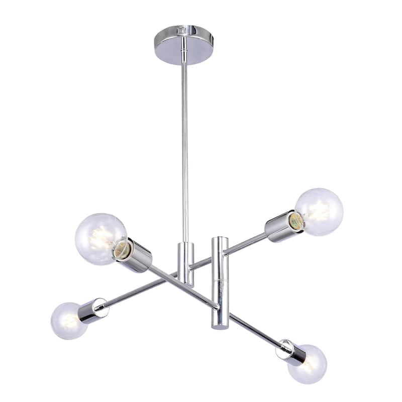 4 Light Chrome Metal Chandelier