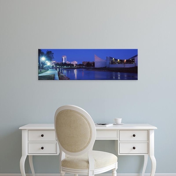 Easy Art Prints Panoramic Image 'Downtown Wichita viewed from the bank of Arkansas River, Wichita, Kansas' Canvas Art