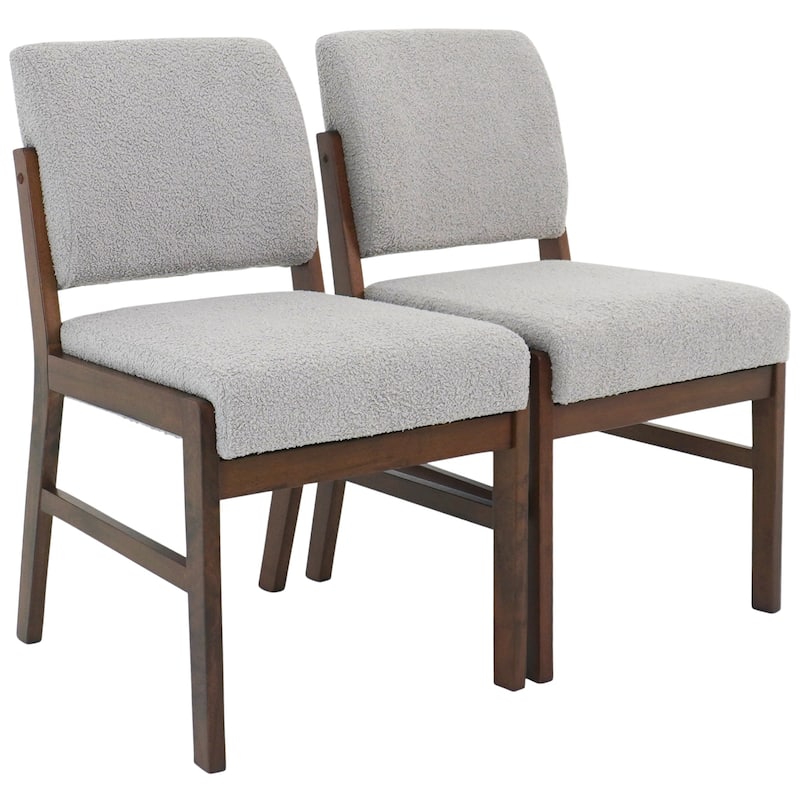 GDFStudio - Weston Modern Wood Upholstered Linen Dining Chair Set with Full-back Support, Set of 2 - 22"W