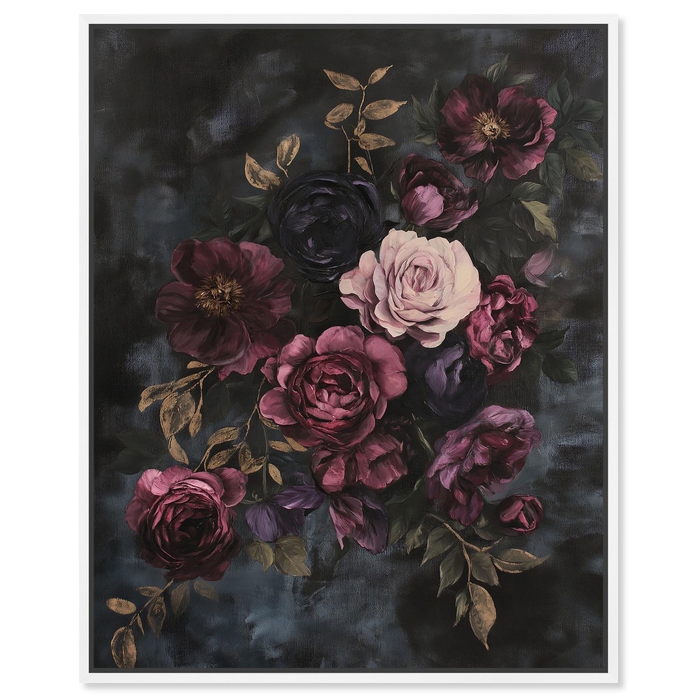 Vintage Dark Roses Canvas by Art Remedy