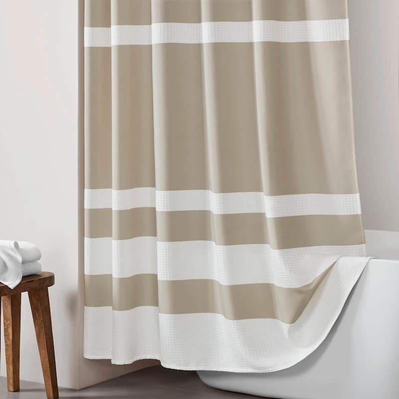 Madison Park Spa Waffle Shower Curtain with 3M Treatment