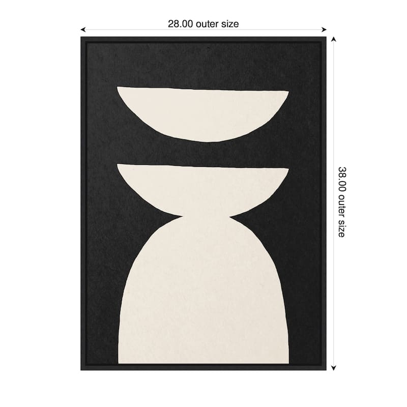 Kate and Laurel Sylvie White Geometric Abstract Framed Canvas by July Art Prints