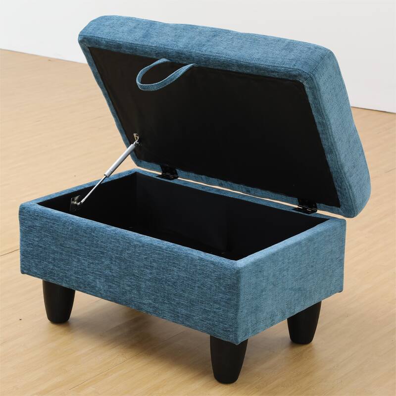 KISRAIS 28.5" Wide Upholstered Storage Ottoman