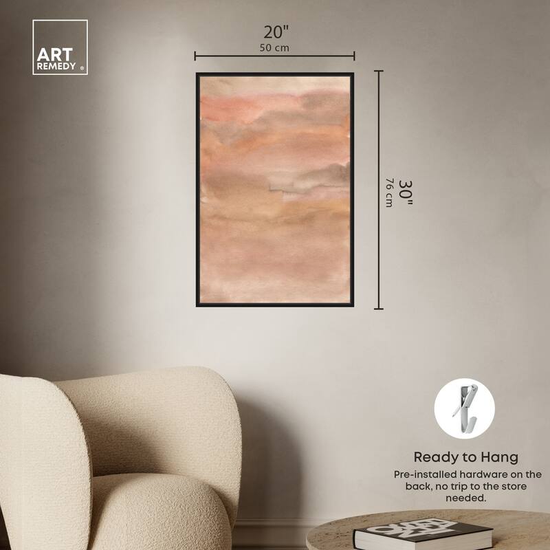 Art Remedy Sienna Pigments Blend Framed Boho Abstract 1 Piece Canvas Wall Art