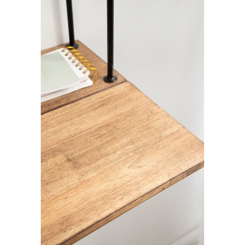 Kate and Laurel Walters Wood and Metal Folding Floating Desk