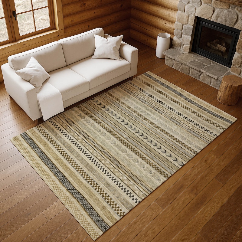 Premium Washable Super Soft Boho Stripes Mayfield Rug