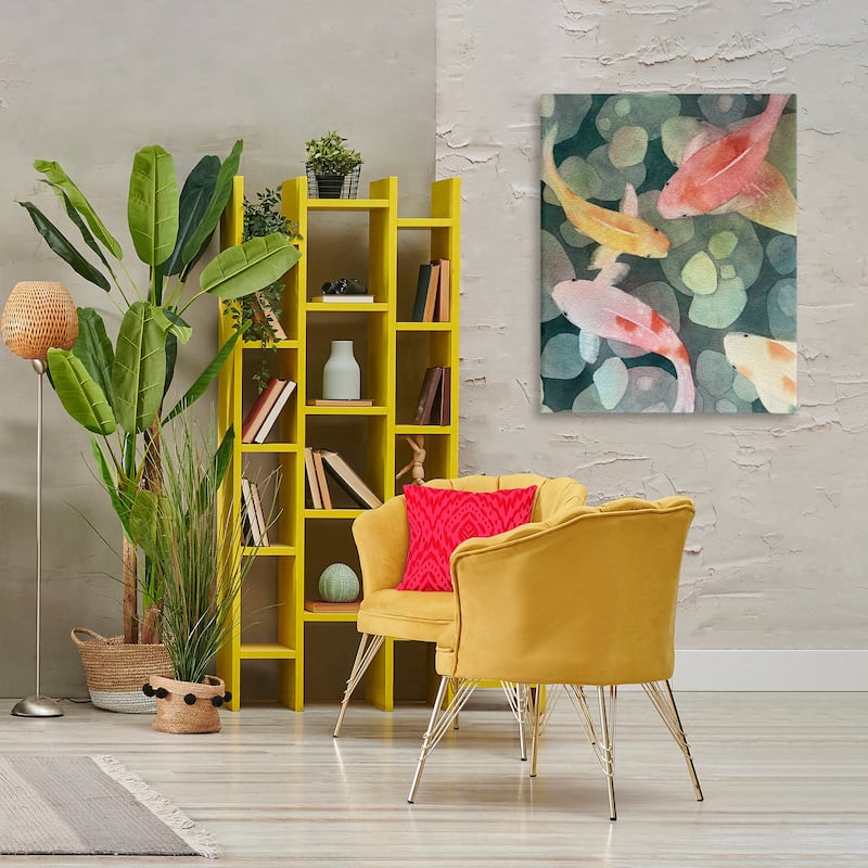 Stupell Watercolor Koi Aerial View Canvas Wall Art Design By Stephanie Fielden
