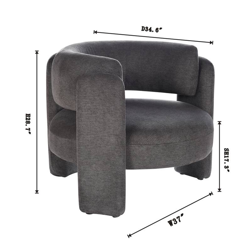 StyleCraft Mercer Accent Chair - Charcoal Grey