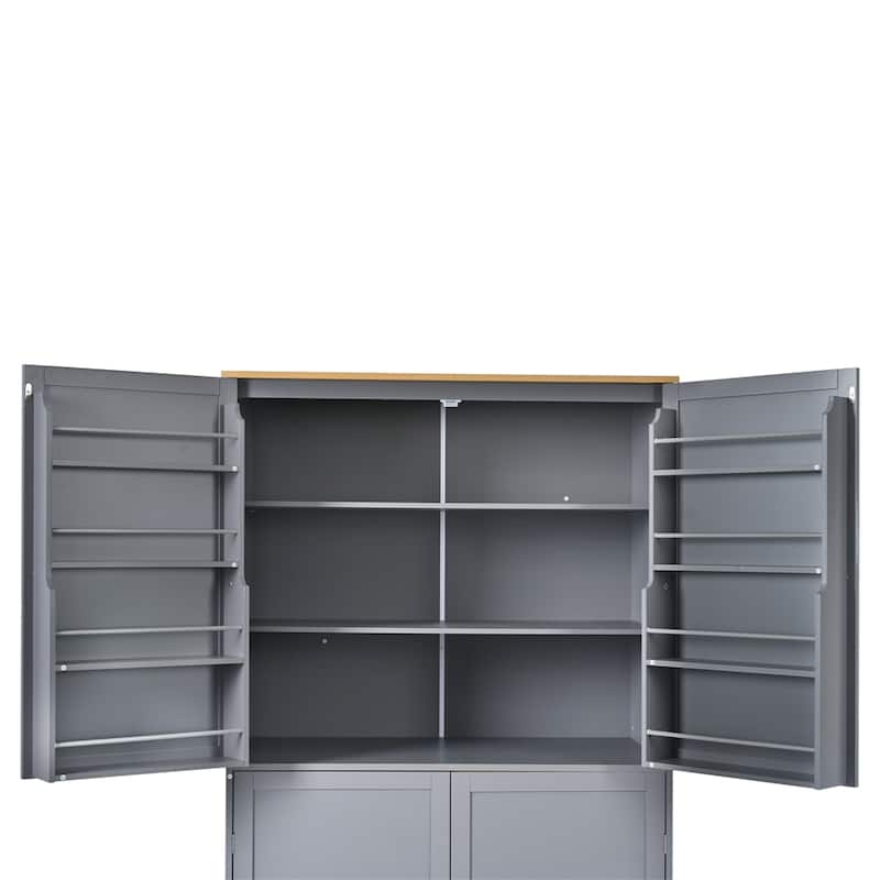 High Freestanding Kitchen Pantry Large Cupboard Storage Cabinet