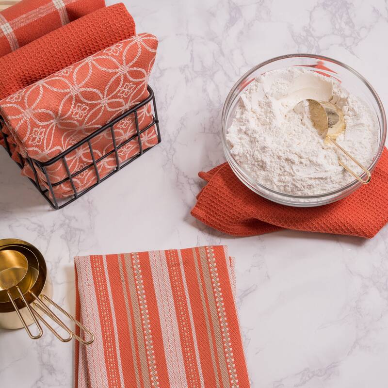 DII Assorted Kitchen Dishtowel & Dishcloths (Set of 5) On Sale Bed