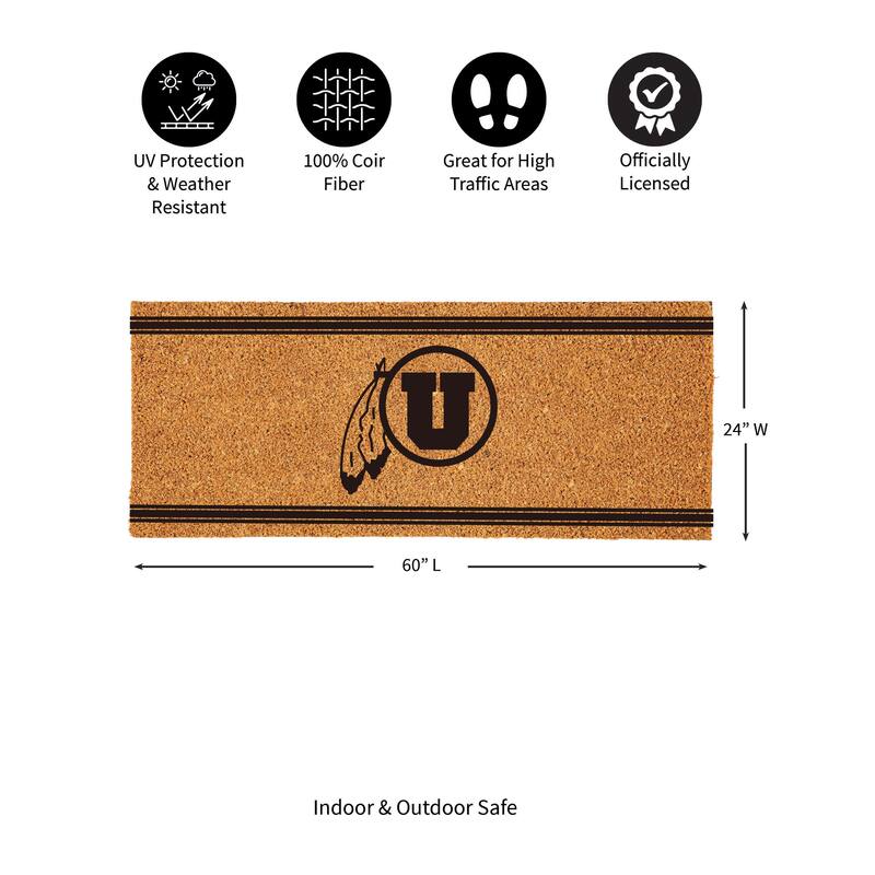 University of Utah Monochrome Indoor/Outdoor Coir Door Mat