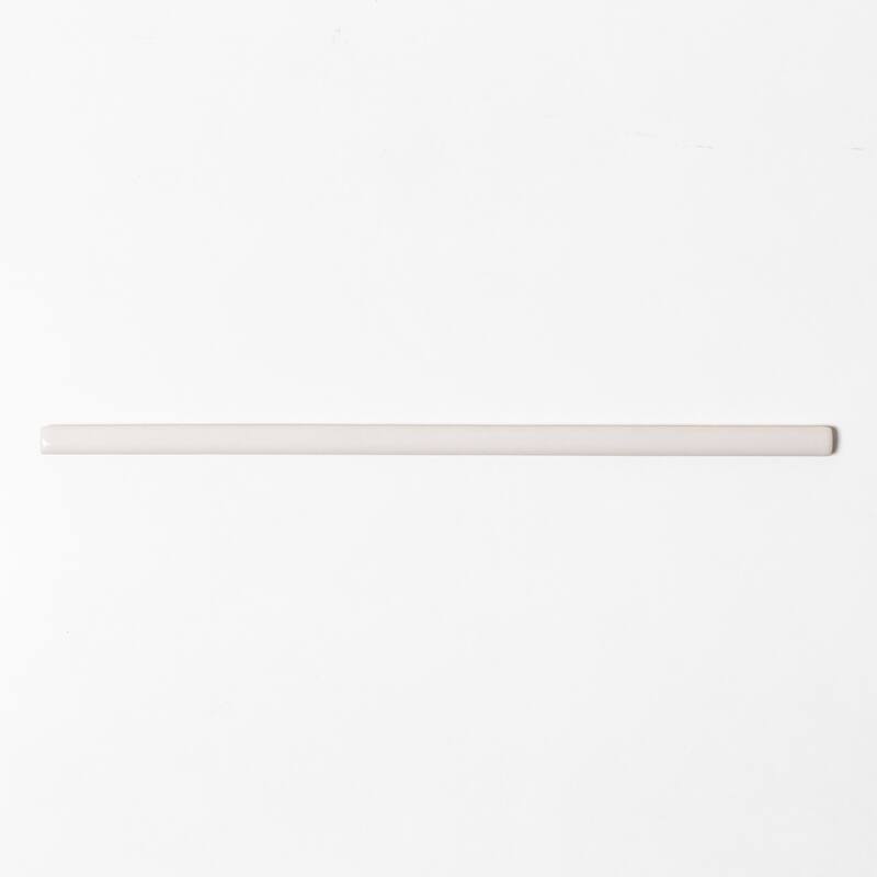Bedouin 0.39 in. x 11.81 in. Pencil Bullnose Trim Tile - Off White Gloss - 0.39 in. x 11.81 in.