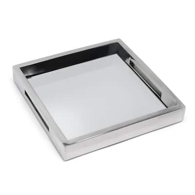Large Square Mirror Tray with Handles, Available in 3 Colors and Sizes