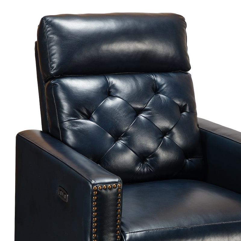 Alina 31.50" Wide Genuine Leather Power Recliner with USB Port