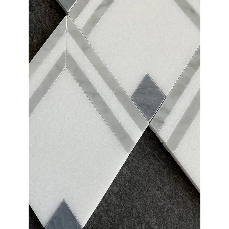1 x 2 Harringbone Marble Mosaic Tiles