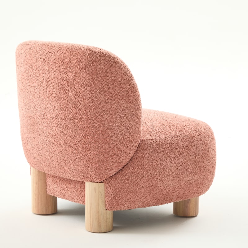 Christopher Knight Home - Modern Boucle Upholstered Accent Chair with Solid Rubberwood Legs