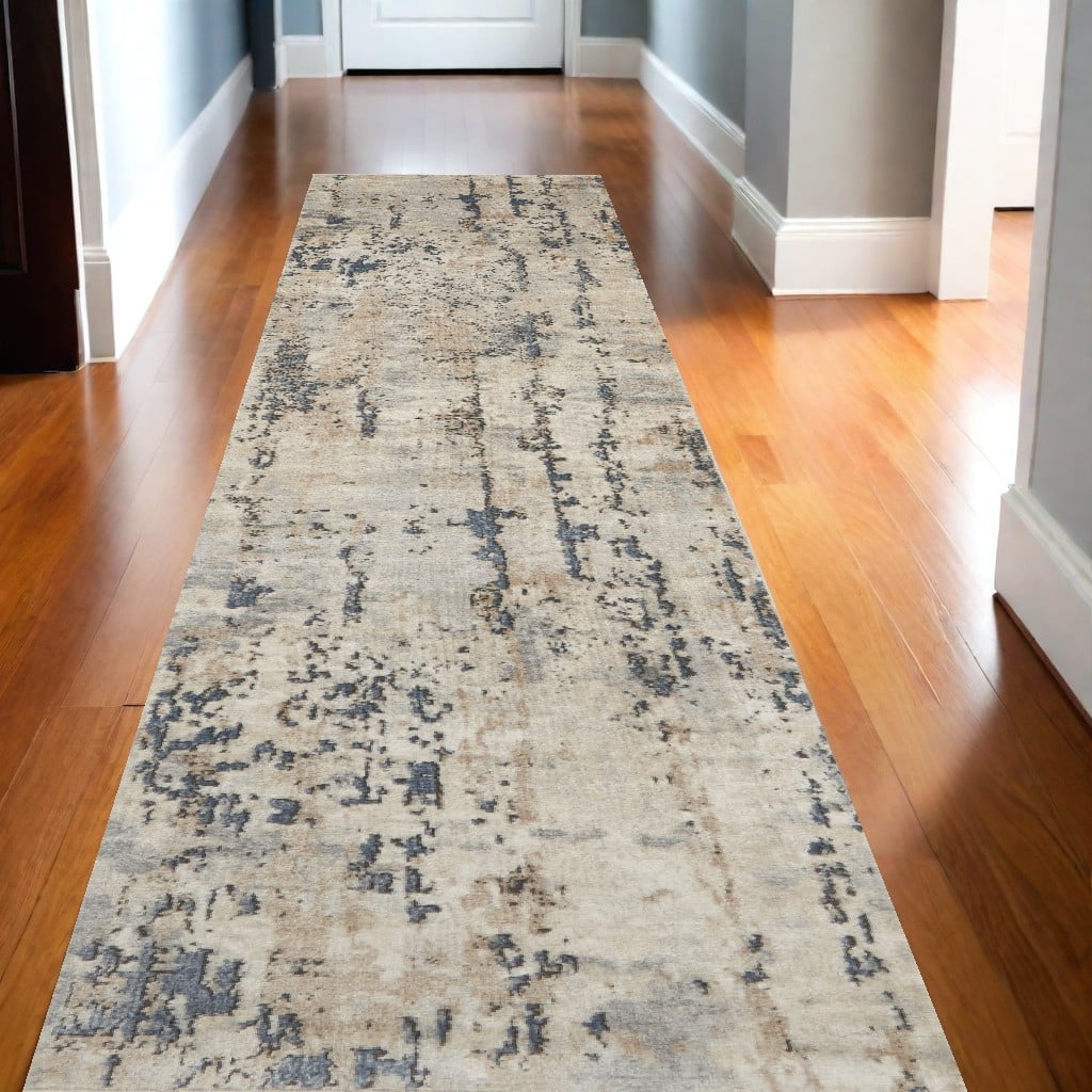 Seduc Power Loomed Abstract Modern Area Rug By HomeRoots - 144' X '26' X '0.32