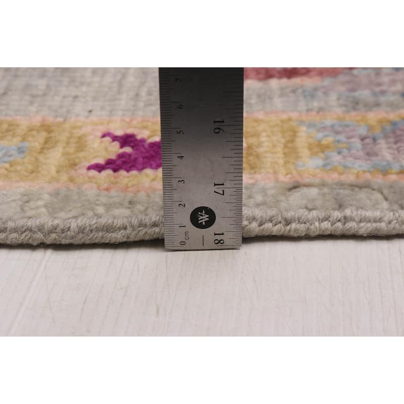 ECARPETGALLERY Hand-knotted Modern Oushak Light Grey Wool Rug - 7' 10" x 9' 10"