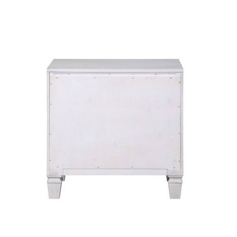 Nightstand with 2 Drawers and Diamond Handle, Gray