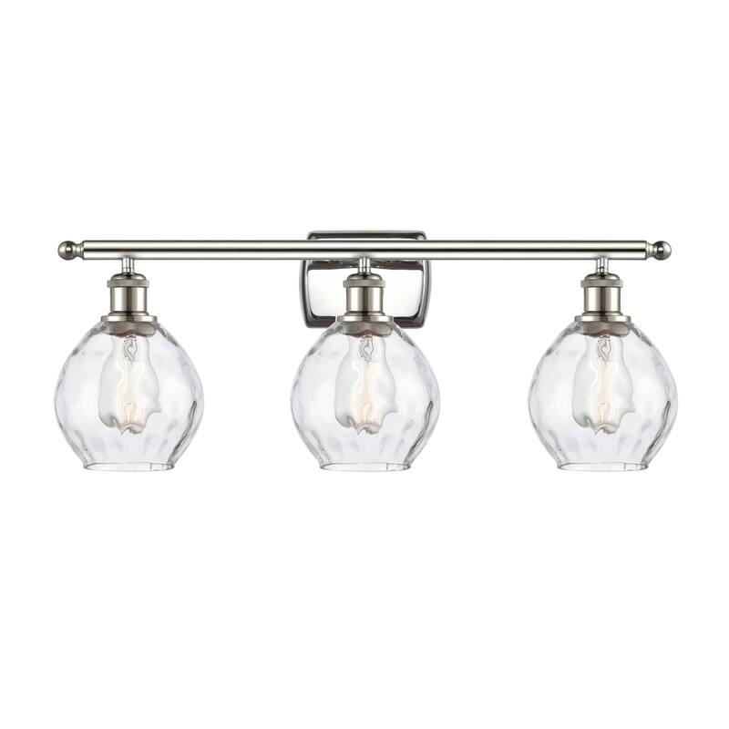 Innovations Lighting Small Waverly 3 Light 26" Wide Bathroom Vanity - Polished Nickel / Clear