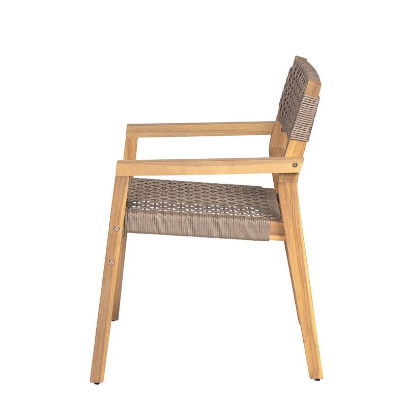 Christopher Knight Home - Lyla Outdoor Rope Woven Acacia Dining Chair Set (Only chair)