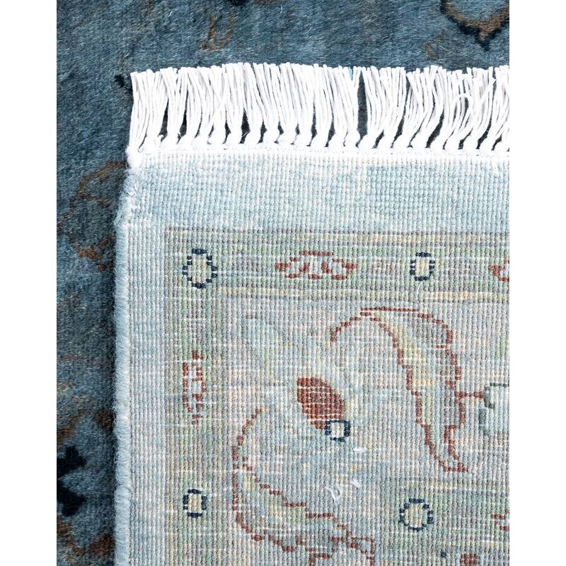 Fine Vibrance One-of-a-Kind Hand-Knotted Runner Rug - Gray, 2' 6" x 10' 4" - 2' 6" x 10' 4"