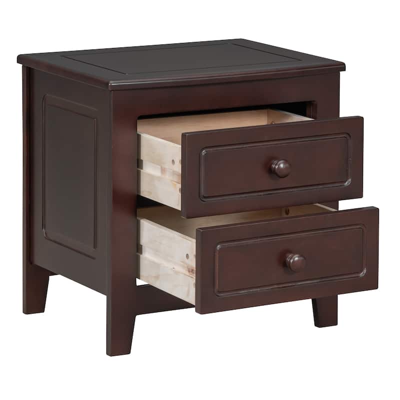 2-Drawer Nightstand with Classic Design