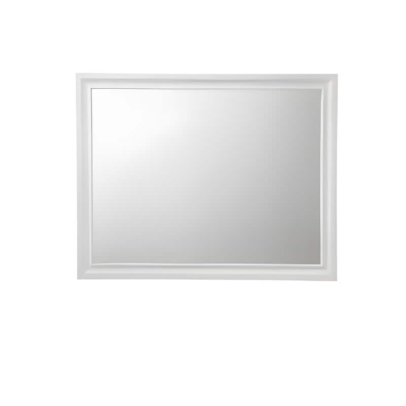 HomeRoots 36" White Wood Framed Mounted Dresser Mirror - 47' X '36' X '1