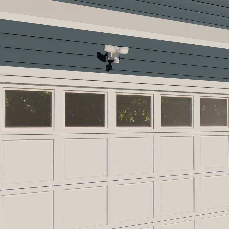 Zeta Integrated LED White Motion Sensor Dusk to Dawn Outdoor Security Flood Light with WIFI - 11.5-in W x 8-in H x 6.5-in D