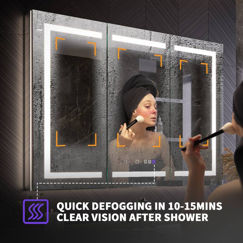 Modland 48"-72"W x 36"H Lighted Bathroom Medicine Cabinet with Backlit & Frontlit Modes,Anti-Fog
