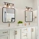 preview thumbnail 3 of 7, 3-Light Modern Bathroom Vanity Light Dimmable Black Gold Glass Wall Sconce - 20" L x 7" W x 7" H