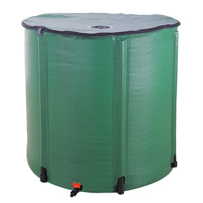 200 Gallon Green Folding Rain Barrel Water Collector - 39.3x37.7