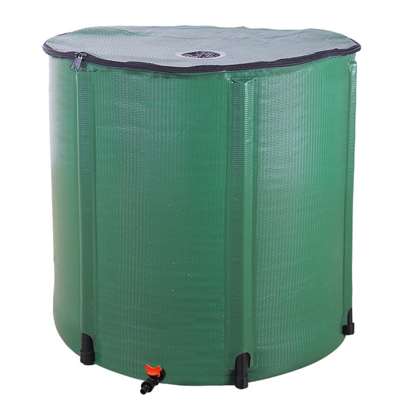 200 Gallon Green Folding Rain Barrel Water Collector - 39.3x37.7