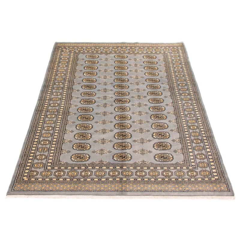 Finest Peshawar Bokhara Grey Rug 5'5" x 7'10" - 5'5 x 7'10