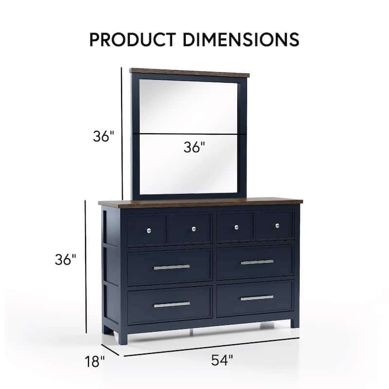 Furniture of America Althea Modern Farmhouse 2-piece Solid Wood 6-Drawer Dresser and Mirror Set